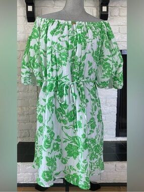 COS Linen Blend Puff Sleeve Sundress Size Medium